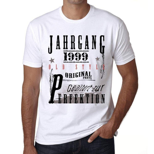 Jahrgang Birthday 1999 Mens Short Sleeve Round Neck T-Shirt Gift T-Shirt 00350 - White / Xs - Casual