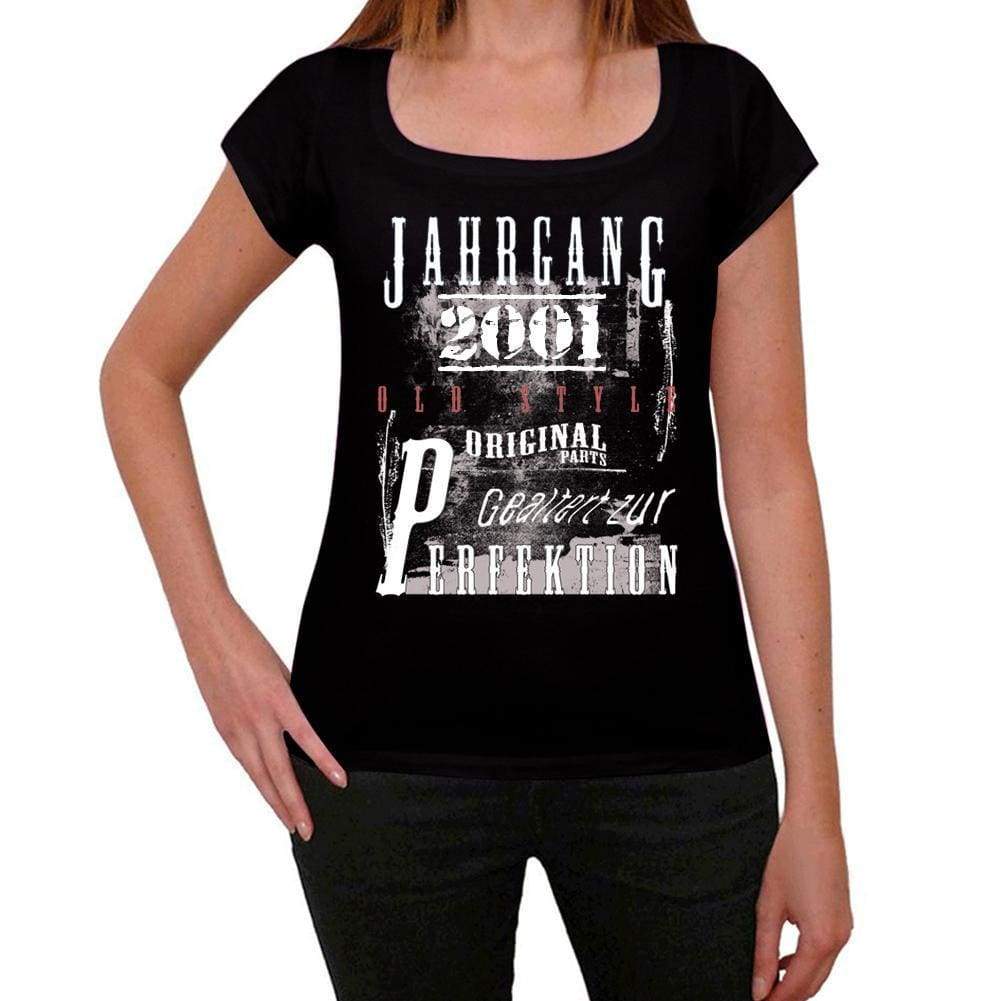 Jahrgang Birthday 2001 Black Womens Short Sleeve Round Neck T-Shirt Gift T-Shirt 00353 - Black / Xs - Casual