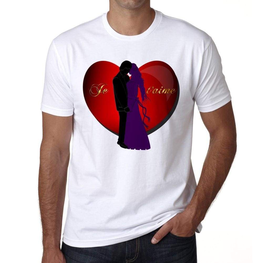 Je Taime Valentine Mens Tee White 100% Cotton 00156