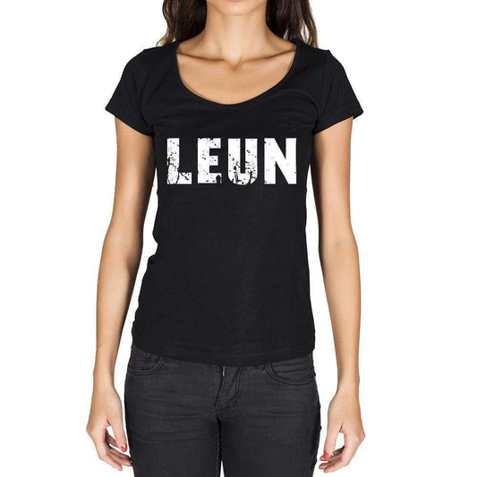 Leun German Cities Black Womens Short Sleeve Round Neck T-Shirt 00002 - Casual