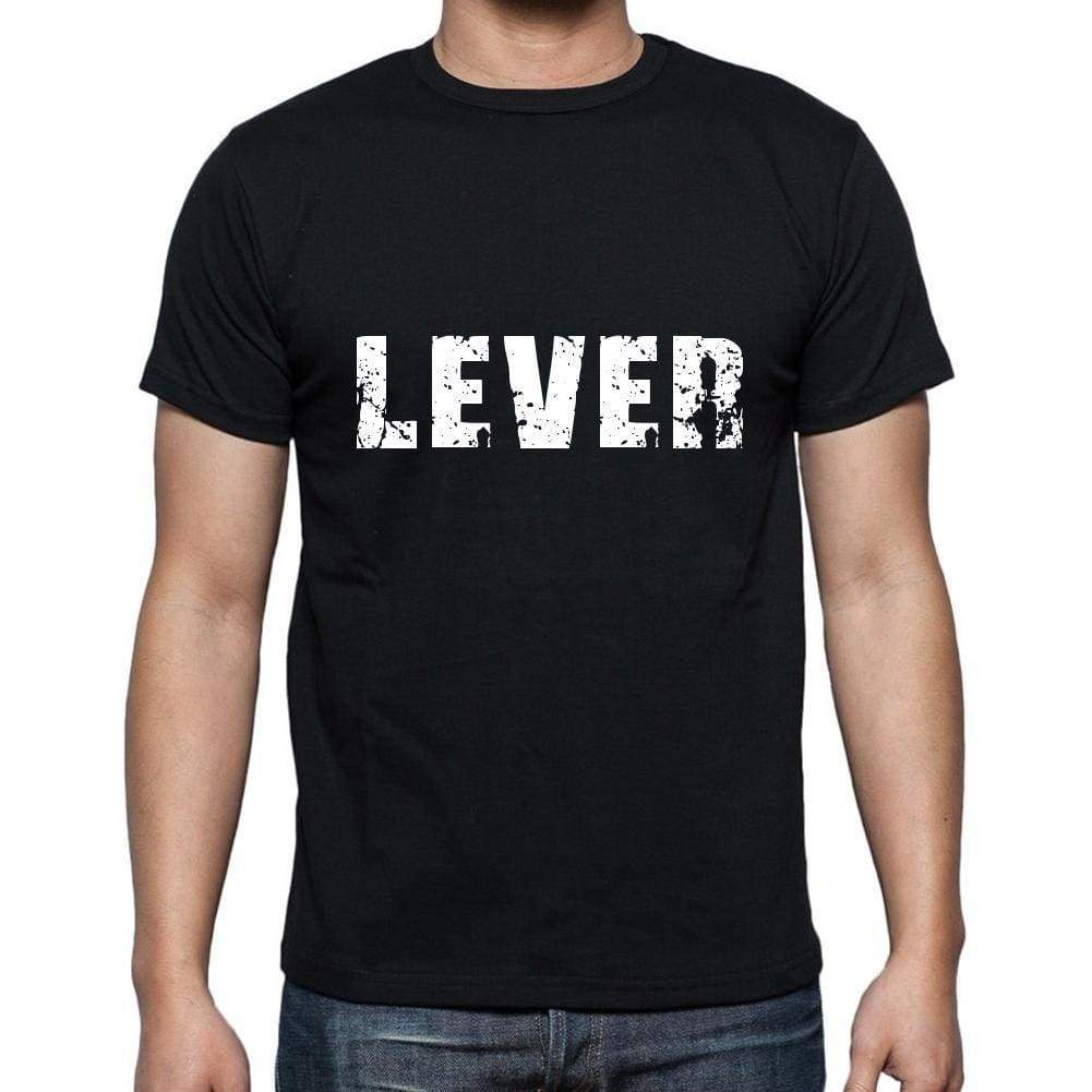 Lever Mens Short Sleeve Round Neck T-Shirt 5 Letters Black Word 00006 - Casual