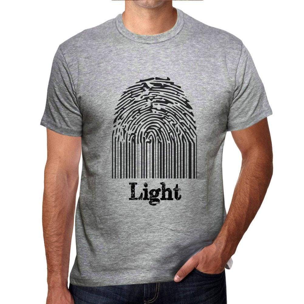 Light Fingerprint Grey Mens Short Sleeve Round Neck T-Shirt Gift T-Shirt 00309 - Grey / S - Casual