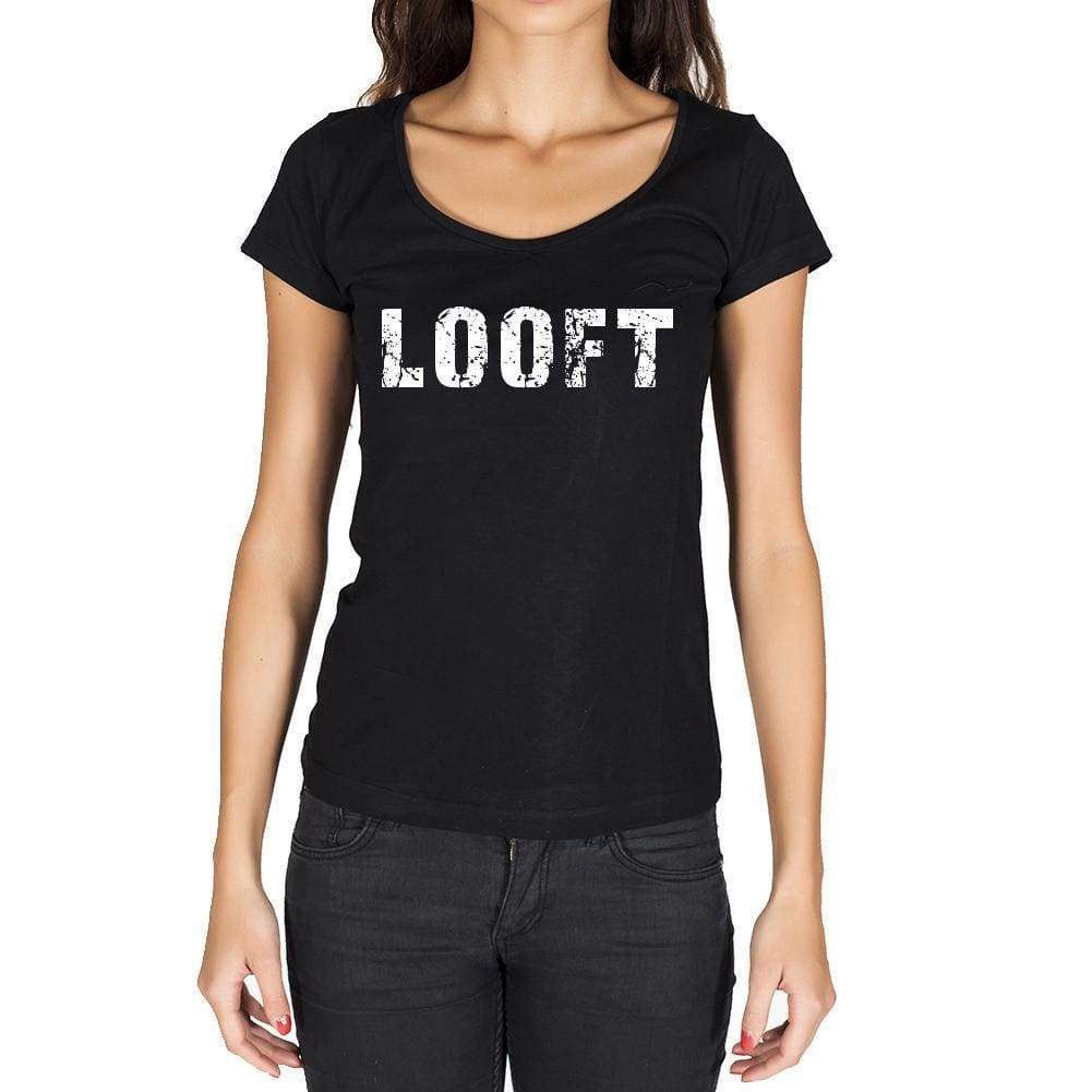 Looft German Cities Black Womens Short Sleeve Round Neck T-Shirt 00002 - Casual