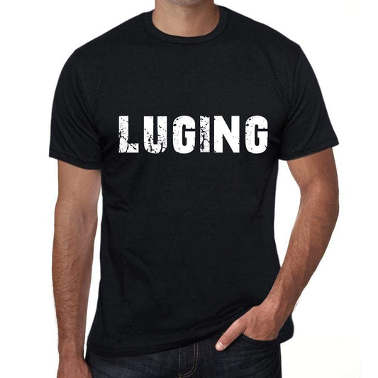 Luging Mens Vintage T Shirt Black Birthday Gift 00554 - Black / Xs - Casual
