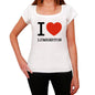 Lumberton I Love Citys White Womens Short Sleeve Round Neck T-Shirt 00012 - White / Xs - Casual