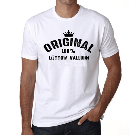 Lüttow Valluhn 100% German City White Mens Short Sleeve Round Neck T-Shirt 00001 - Casual