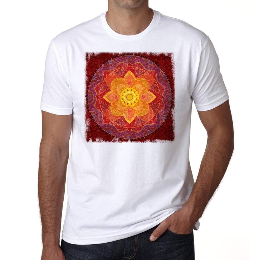 Mandala 2 H Mens White Tee 100% Cotton 00175