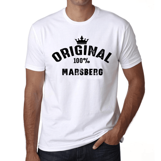 Marsberg 100% German City White Mens Short Sleeve Round Neck T-Shirt 00001 - Casual