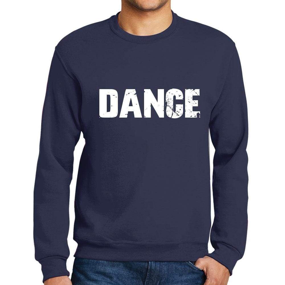 Mens Printed Graphic Sweatshirt Popular Words Dance French Navy - French Navy / Small / Cotton - Sweatshirts