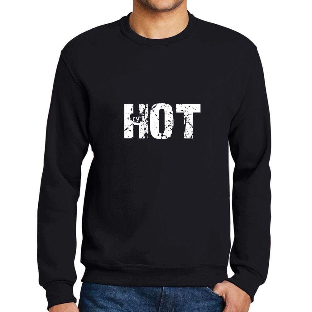 Mens Printed Graphic Sweatshirt Popular Words Hot Deep Black - Deep Black / Small / Cotton - Sweatshirts