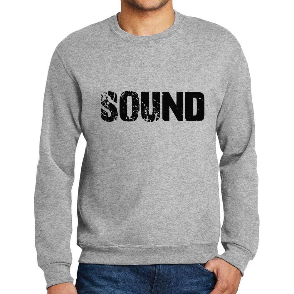 Mens Printed Graphic Sweatshirt Popular Words Sound Grey Marl - Grey Marl / Small / Cotton - Sweatshirts