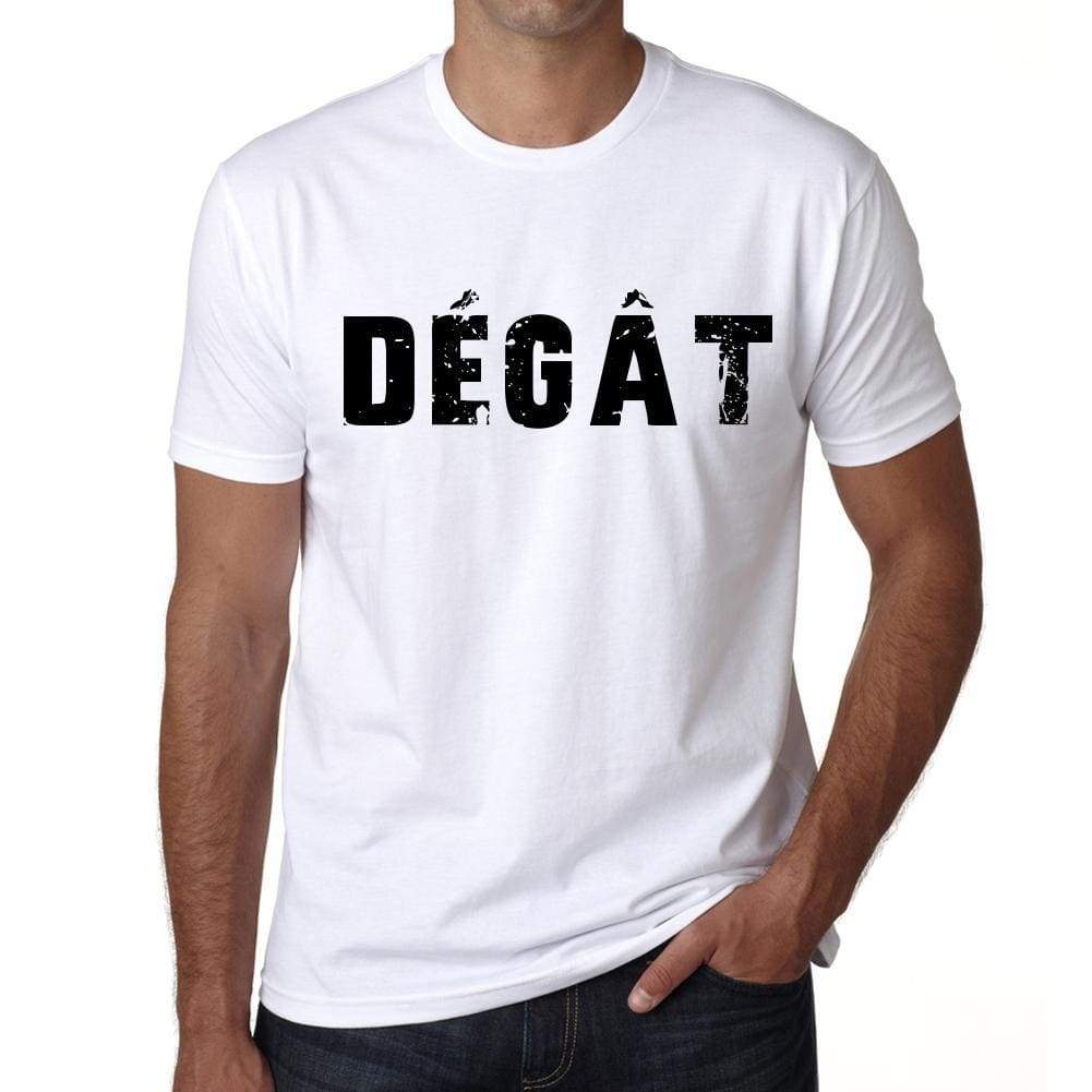 Mens Tee Shirt Vintage T Shirt Dégât X-Small White 00561 - White / Xs - Casual