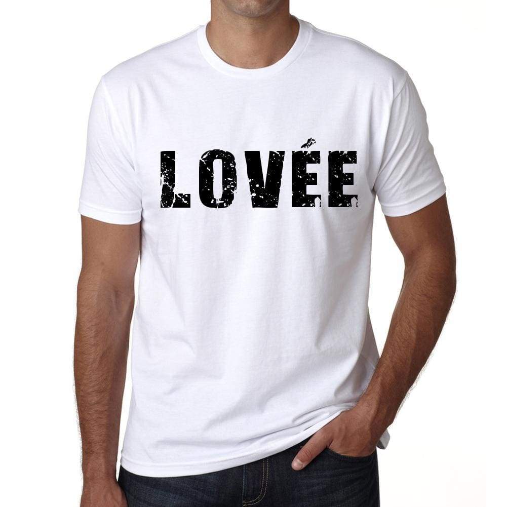 Mens Tee Shirt Vintage T Shirt Lovée X-Small White - White / Xs - Casual