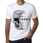 Mens Vintage Tee Shirt Graphic T Shirt Anxiety Skull Lucky White - White / Xs / Cotton - T-Shirt