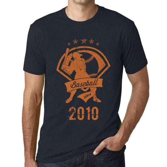 Mens Vintage Tee Shirt Graphic T Shirt Baseball Since 2010 Navy - Navy / Xs / Cotton - T-Shirt