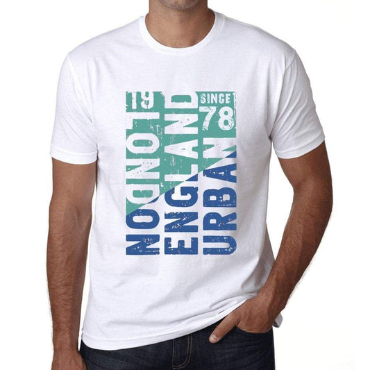 Mens Vintage Tee Shirt Graphic T Shirt London Since 78 White - White / Xs / Cotton - T-Shirt