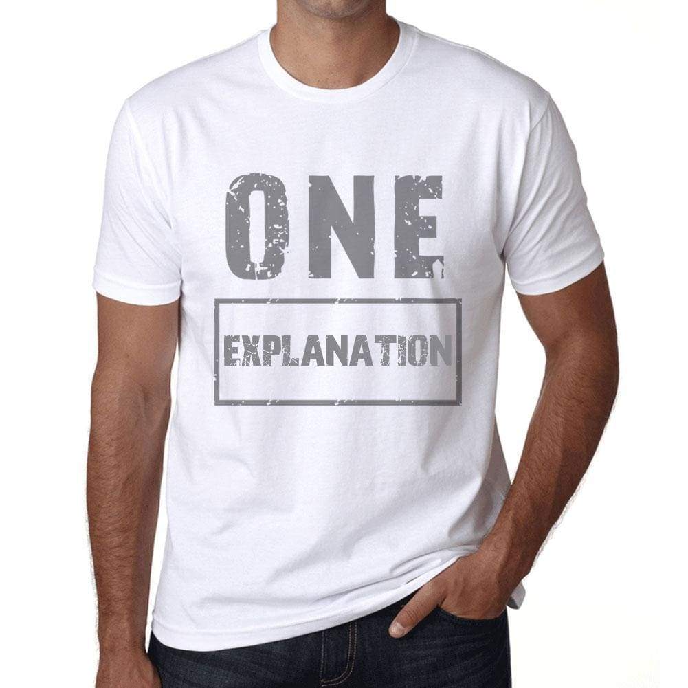 Mens Vintage Tee Shirt Graphic T Shirt One Explanation White - White / Xs / Cotton - T-Shirt