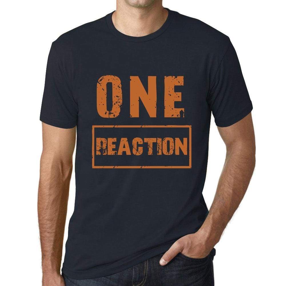 Mens Vintage Tee Shirt Graphic T Shirt One Reaction Navy - Navy / Xs / Cotton - T-Shirt