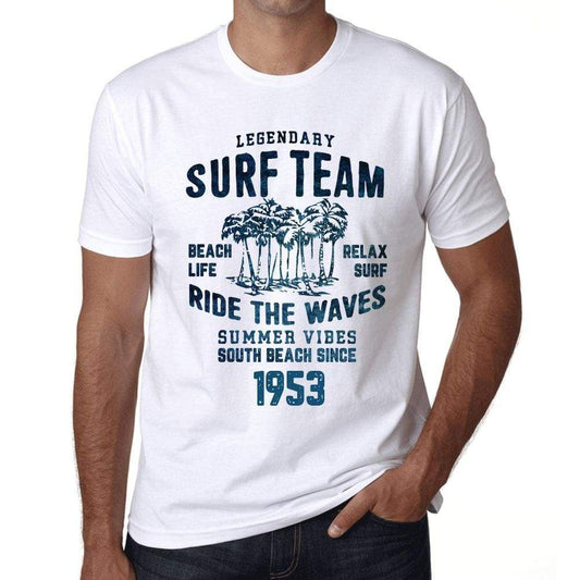 Mens Vintage Tee Shirt Graphic T Shirt Surf Team 1953 White - White / Xs / Cotton - T-Shirt