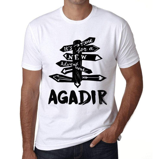Mens Vintage Tee Shirt Graphic T Shirt Time For New Advantures Agadir White - White / Xs / Cotton - T-Shirt
