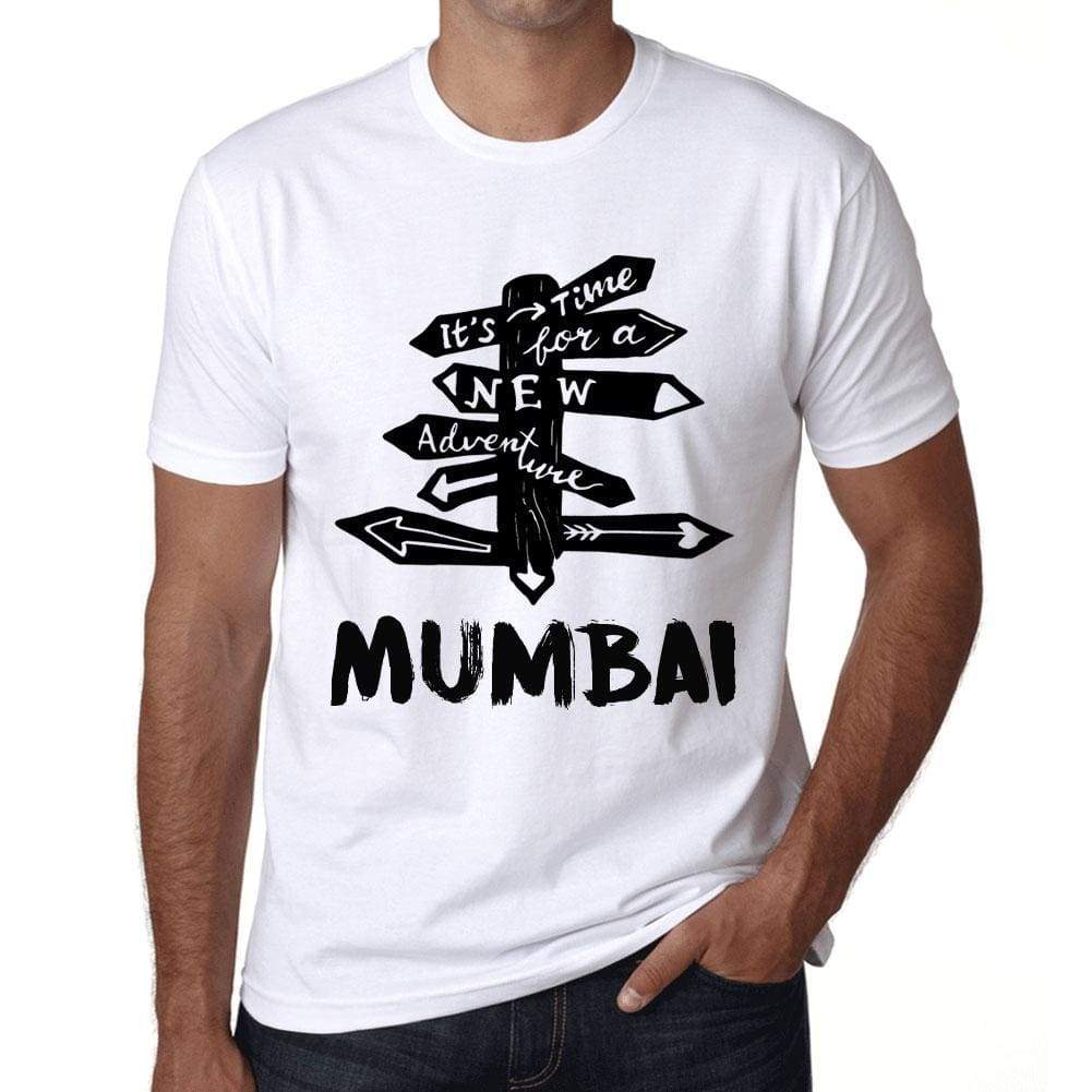 Mens Vintage Tee Shirt Graphic T Shirt Time For New Advantures Mumbai White - White / Xs / Cotton - T-Shirt