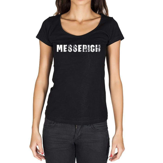 Messerich German Cities Black Womens Short Sleeve Round Neck T-Shirt 00002 - Casual