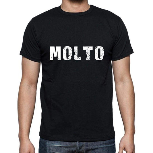 Molto Mens Short Sleeve Round Neck T-Shirt 5 Letters Black Word 00006 - Casual
