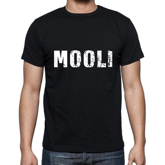 Mooli Mens Short Sleeve Round Neck T-Shirt 5 Letters Black Word 00006 - Casual