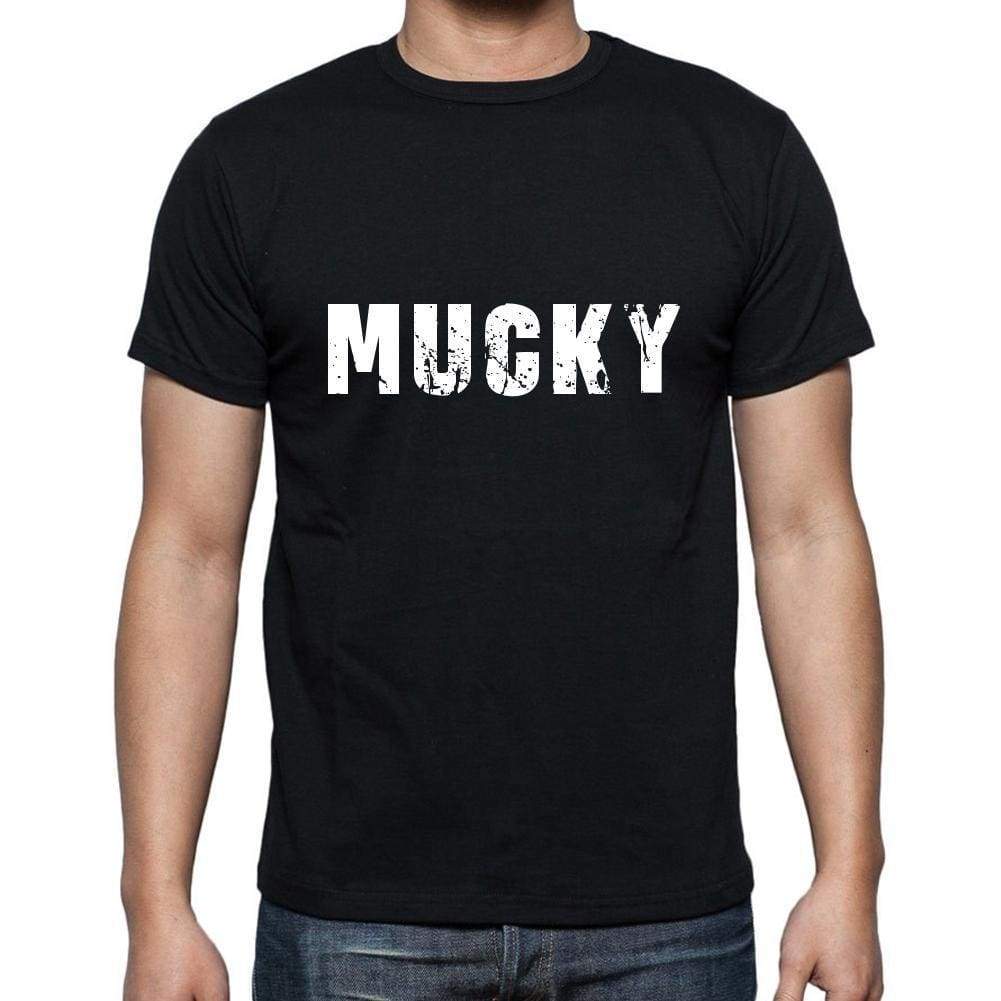 Mucky Mens Short Sleeve Round Neck T-Shirt 5 Letters Black Word 00006 - Casual