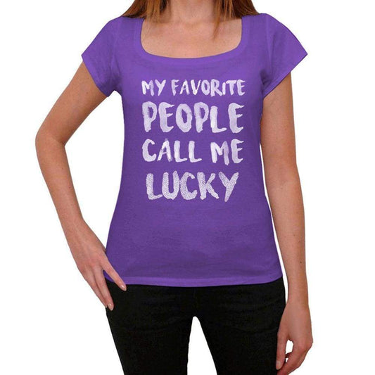 My Favorite People Call Me Lucky Womens T-Shirt Purple Birthday Gift 00381 - Purple / Xs - Casual