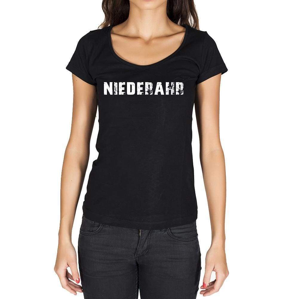 Niederahr German Cities Black Womens Short Sleeve Round Neck T-Shirt 00002 - Casual