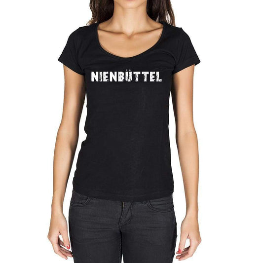 Nienbüttel German Cities Black Womens Short Sleeve Round Neck T-Shirt 00002 - Casual