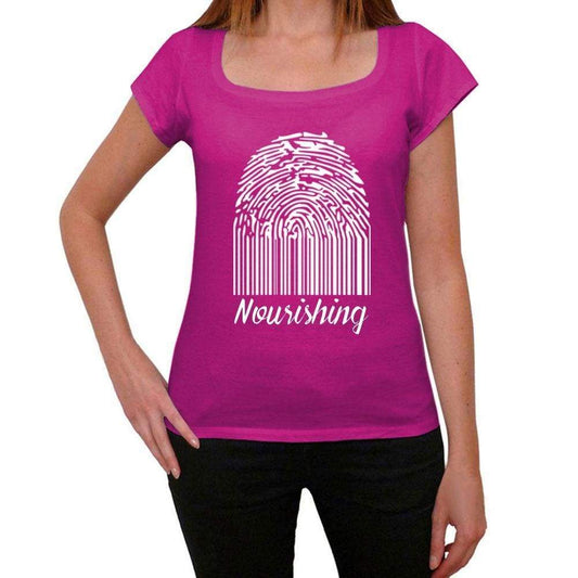 Nourishing Fingerprint Pink Womens Short Sleeve Round Neck T-Shirt Gift T-Shirt 00307 - Pink / Xs - Casual