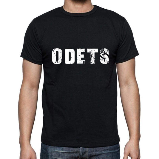 Odets Mens Short Sleeve Round Neck T-Shirt 5 Letters Black Word 00006 - Casual
