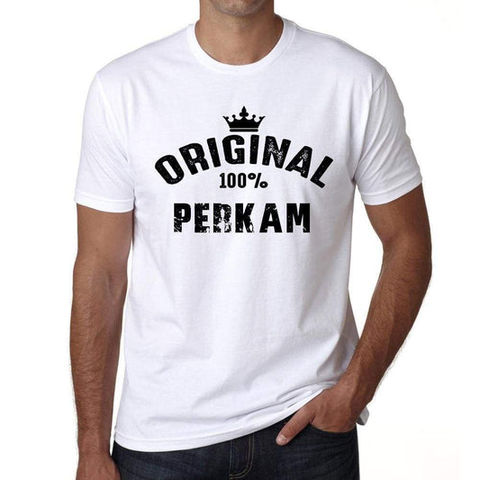 Perkam 100% German City White Mens Short Sleeve Round Neck T-Shirt 00001 - Casual