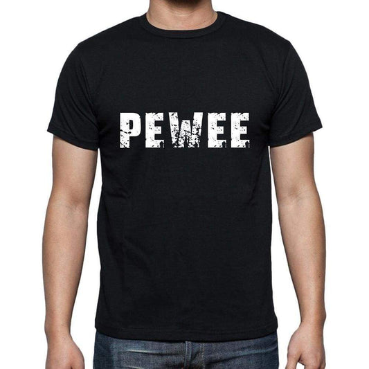 Pewee Mens Short Sleeve Round Neck T-Shirt 5 Letters Black Word 00006 - Casual