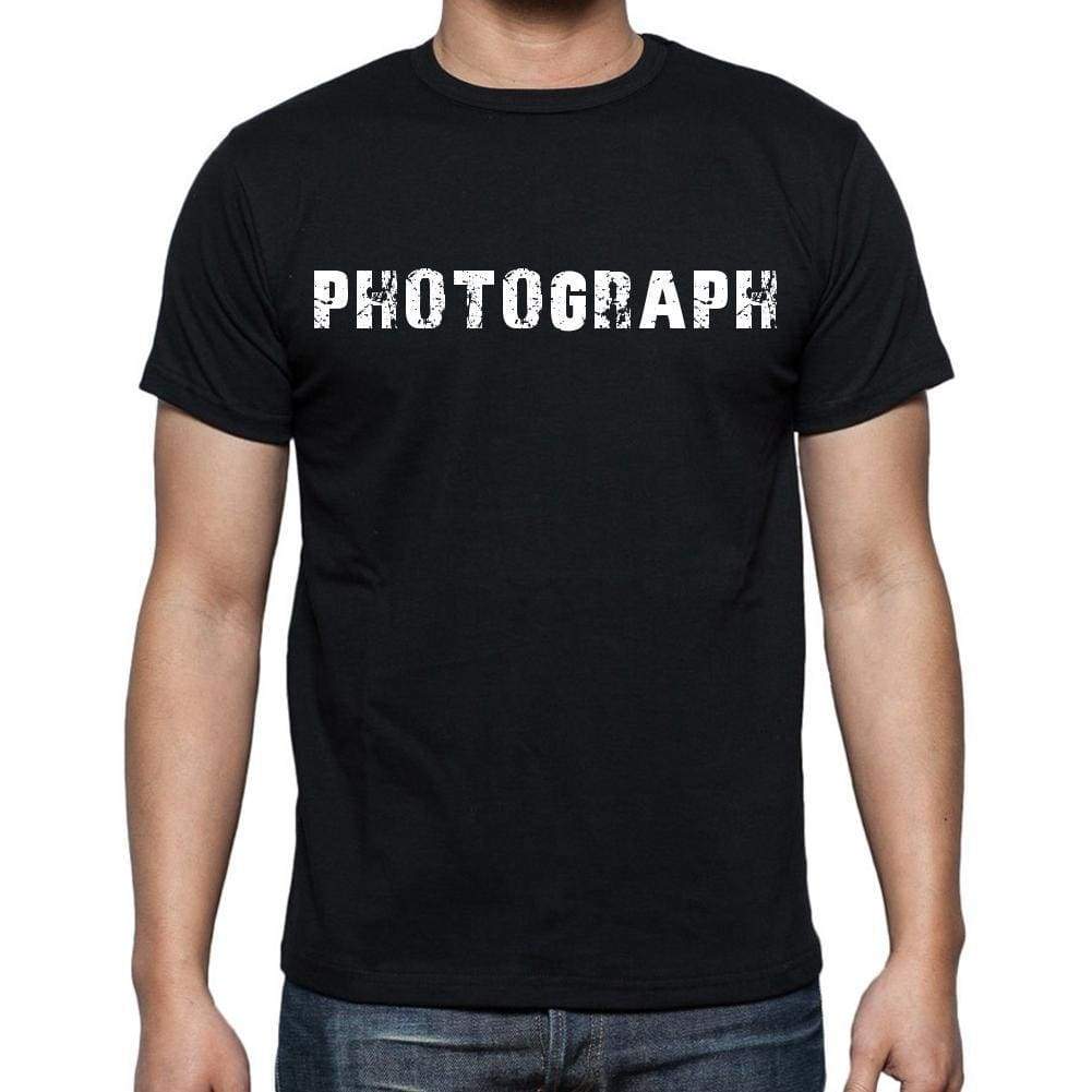 Photograph White Letters Mens Short Sleeve Round Neck T-Shirt 00007