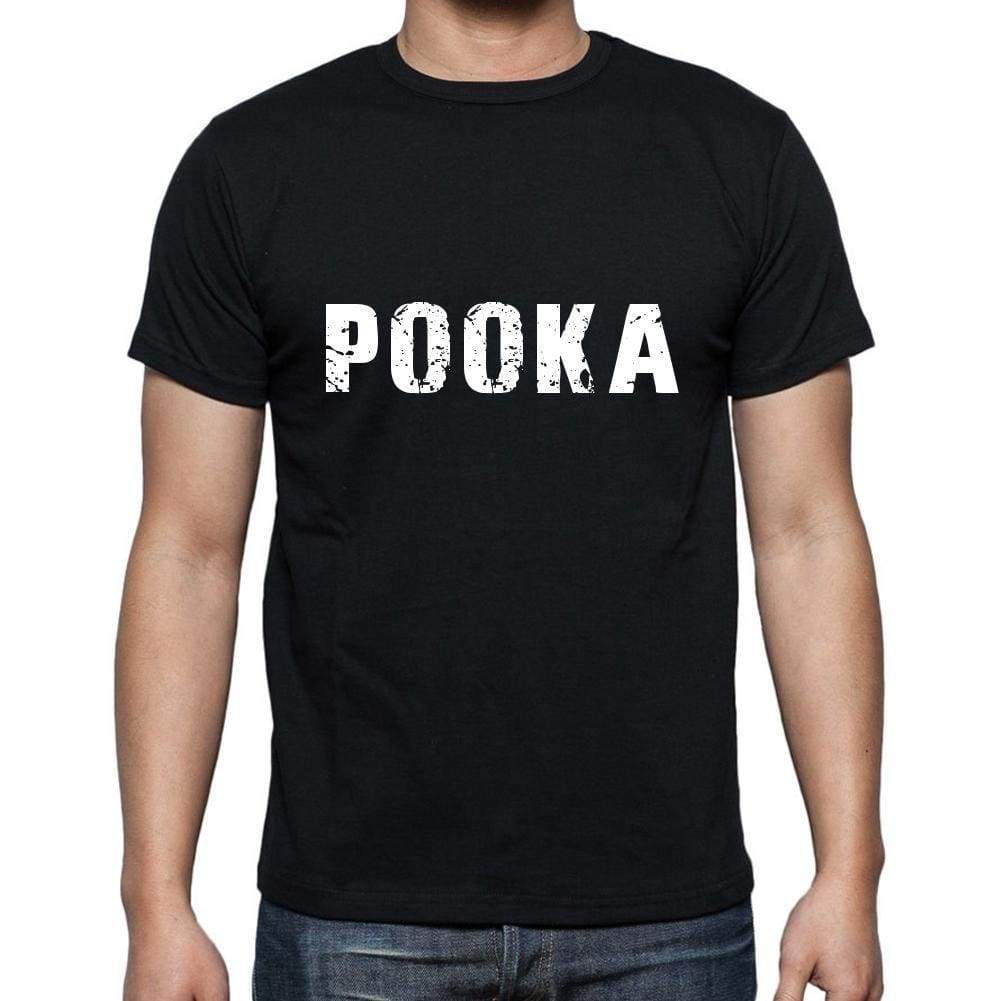 Pooka Mens Short Sleeve Round Neck T-Shirt 5 Letters Black Word 00006 - Casual