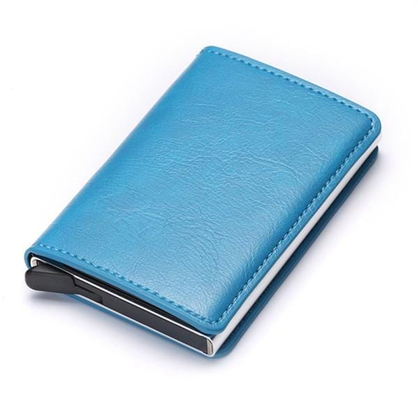 Business ID Credit Card Holder Men and Women Metal RFID Vintage Aluminium Box PU Leather Card Wallet Note Carb-Card Holder-Ultrabasic