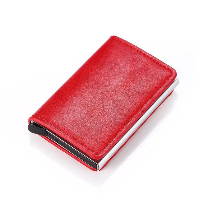 Business ID Credit Card Holder Men and Women Metal RFID Vintage Aluminium Box PU Leather Card Wallet Note Carb-Card Holder-Ultrabasic