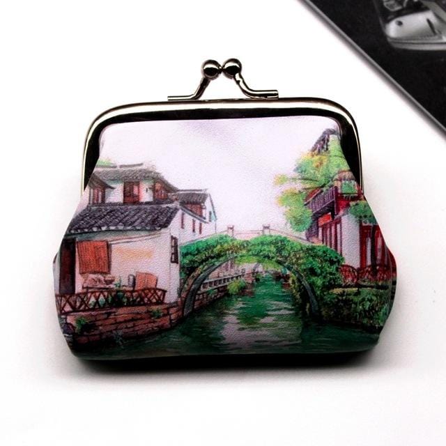 Vintage Women Printing coin Purses girl hasp Zero Wallet Ladies Clutch change purse Female mini money Bag PU Leather Carteira /5