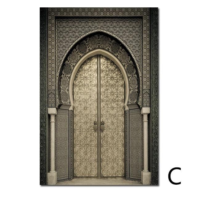 Morocco Door Nordic Poster Wall Art Canvas Painting Scenery Religion Casablanca Palace Wall Pictures For Living Room Unframed