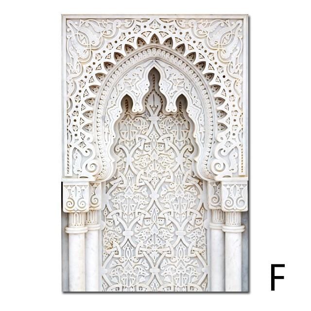 Morocco Door Nordic Poster Wall Art Canvas Painting Scenery Religion Casablanca Palace Wall Pictures For Living Room Unframed