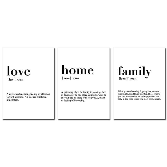 Nordic Minimalist Canvas Painting Love Home Family Quote Poster Print Modern Wall Art Wall Pictures for Living Room Home Decor