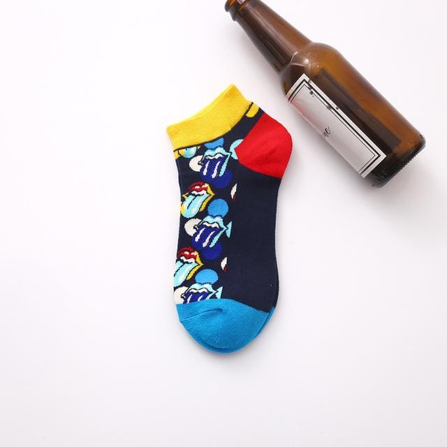 Summer Trendy Happy Socks Men Cotton Boat Man Socks Interest Funny Originality Harajuku ankle Sock Food Fruit