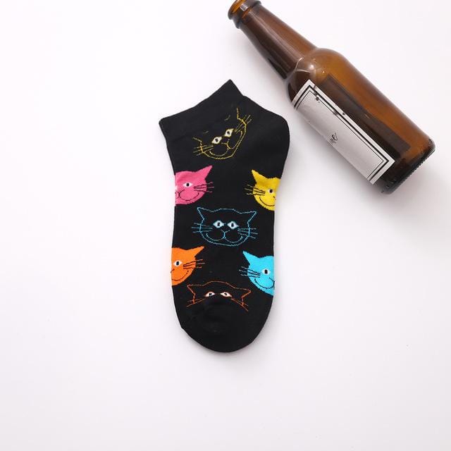 Summer Trendy Happy Socks Men Cotton Boat Man Socks Interest Funny Originality Harajuku ankle Sock Food Fruit