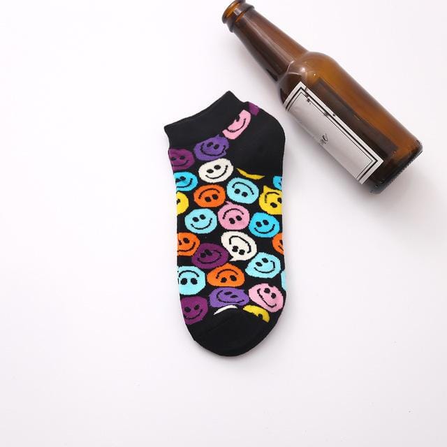 Summer Trendy Happy Socks Men Cotton Boat Man Socks Interest Funny Originality Harajuku ankle Sock Food Fruit