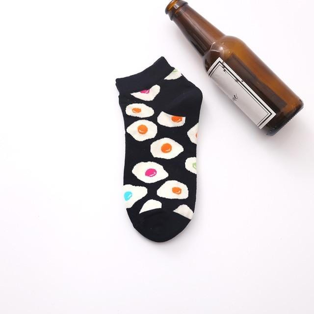 Summer Trendy Happy Socks Men Cotton Boat Man Socks Interest Funny Originality Harajuku ankle Sock Food Fruit