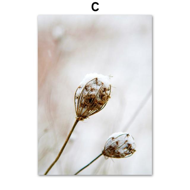 Winter Flower Dandelion Plant Landscape Wall Art Canvas Painting Nordic Posters And Prints Wall Pictures For Living Room Decor