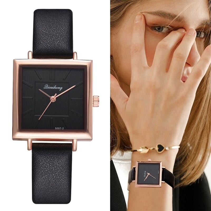 Dropshiping New Top Brand Square Women Bracelet Watch Contracted Leather Crystal WristWatches Women Dress Ladies Quartz Clock